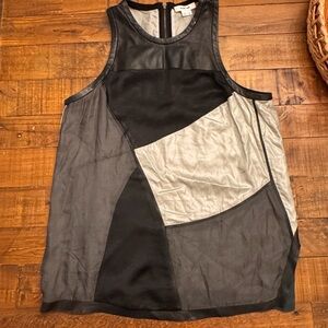 HELMUT LANG Patchwork & Metallic Sheer Tank Top